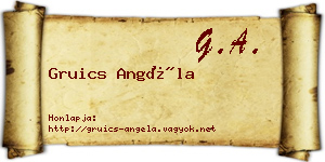 Gruics Angéla névjegykártya